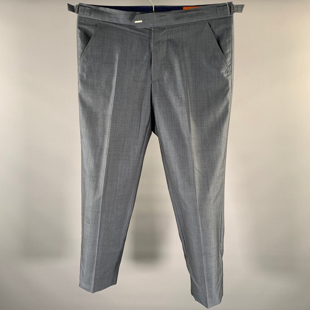 MEOLA BELLUCCI Napoli Size 36 Grey Heather Wool Blend Flat Front Dress Pants